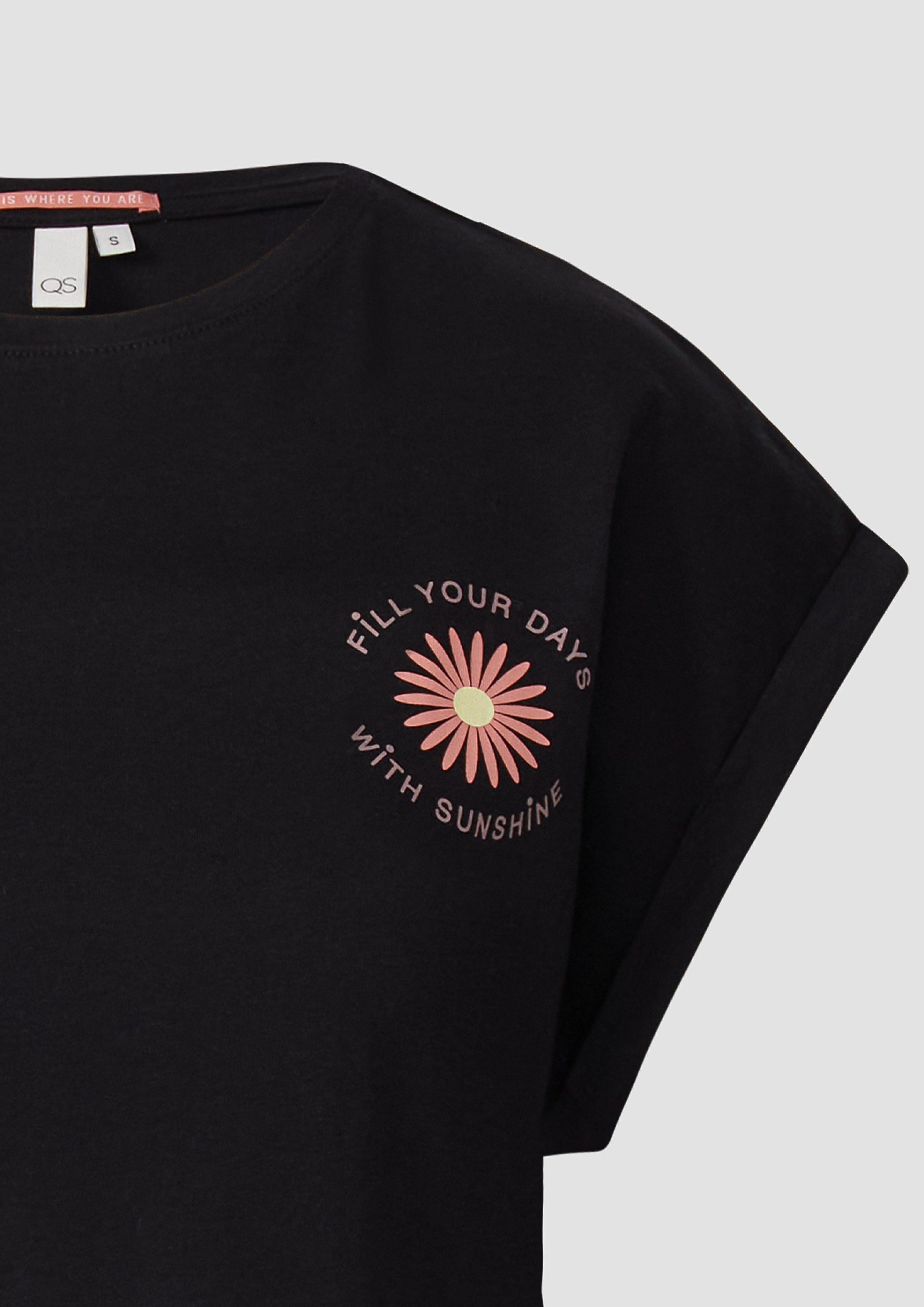 QS Kurzarmshirt Lockeres T- Shirt mit günstig online kaufen