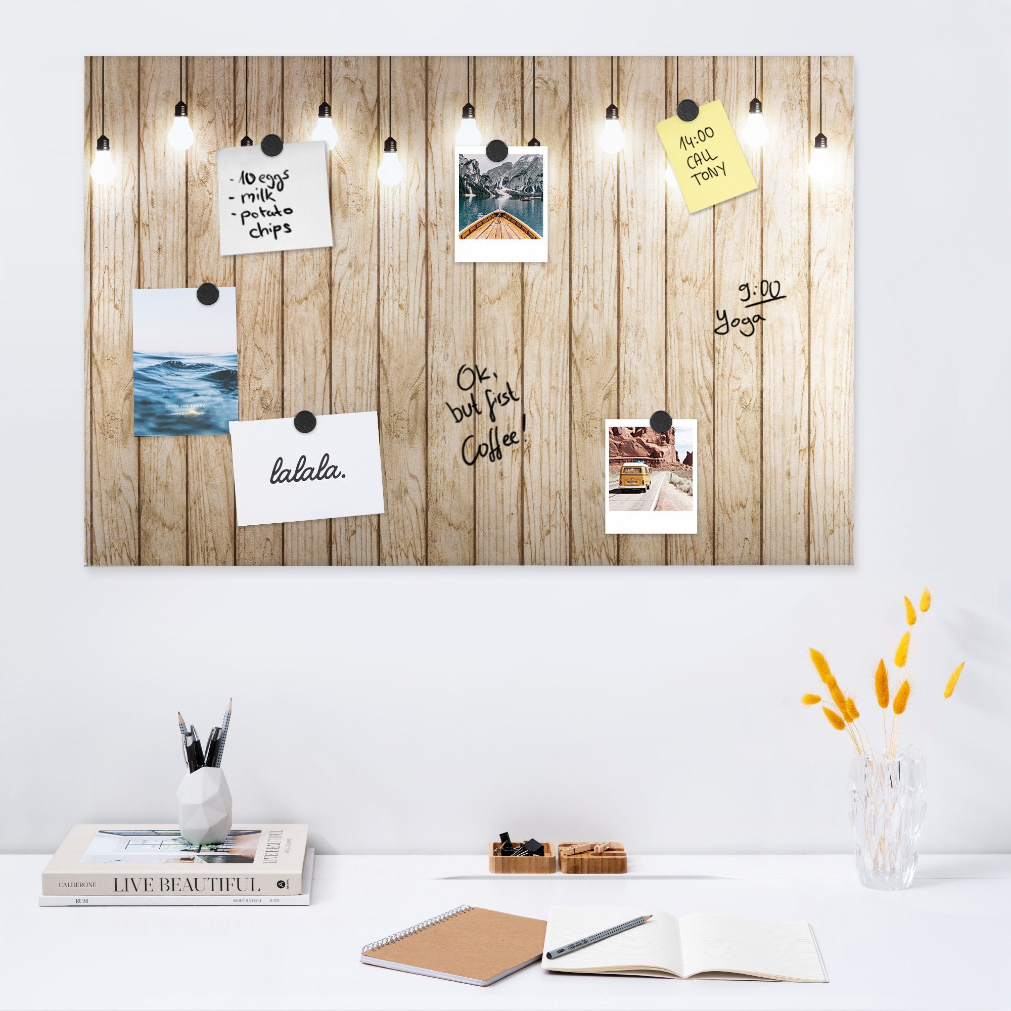 Navaris Tafel Magnetpinnwand Memoboard zum Beschriften - 60x40 cm Notiztafe günstig online kaufen