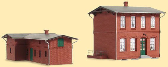 Image of Auhagen Modelleisenbahn-Gebäude »Lokleitung mit Schuppen«, Spur H0, (Set, 2-tlg), Made in Germany
