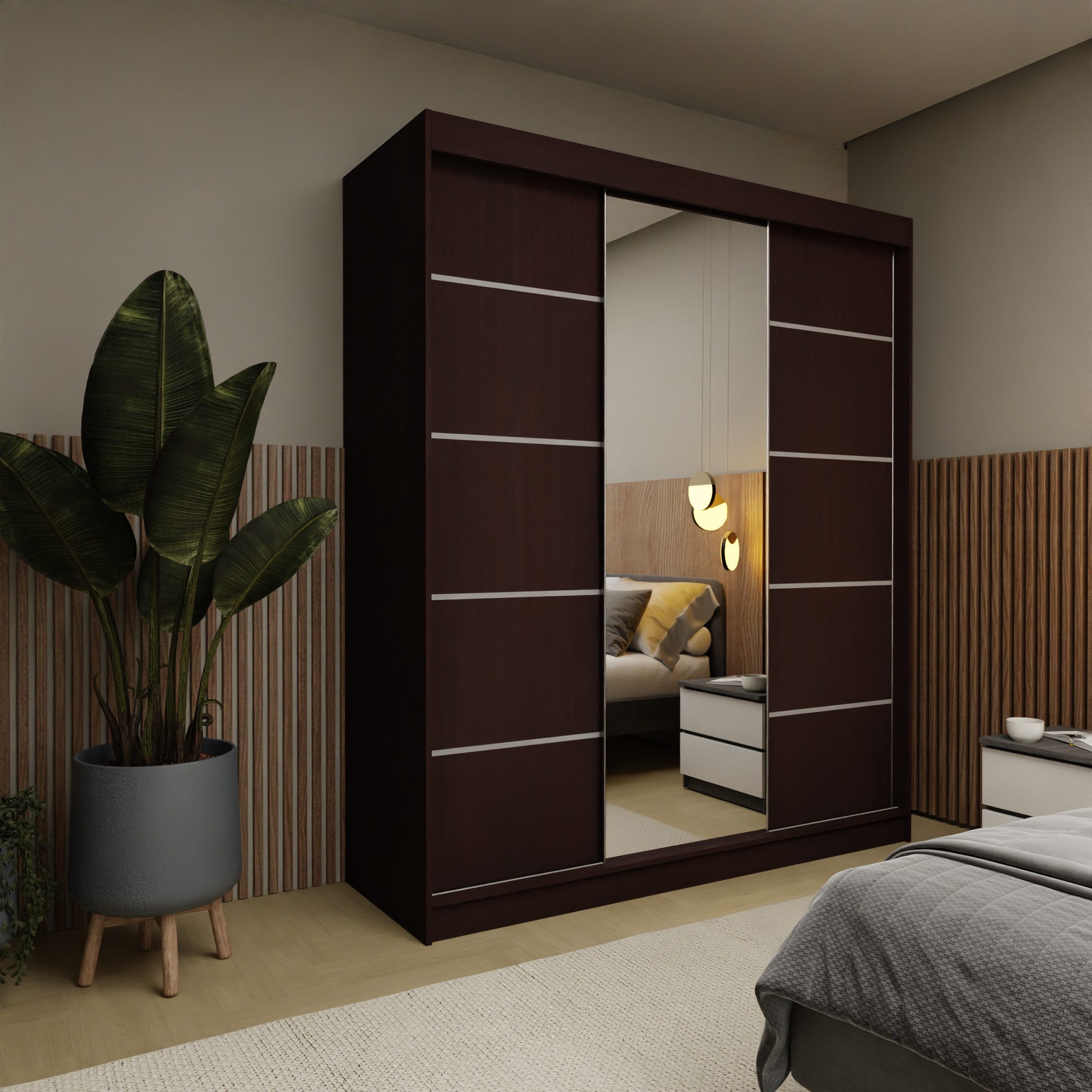 Beautysofa Schwebetürenschrank Marika (Garderobenschrank mit Spiegel günstig online kaufen