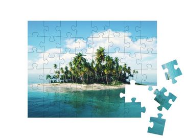 puzzleYOU Puzzle Insel im Ozean, Illustration, 48 Puzzleteile, puzzleYOU-Kollektionen Natur, Inseln, Insel & Meer