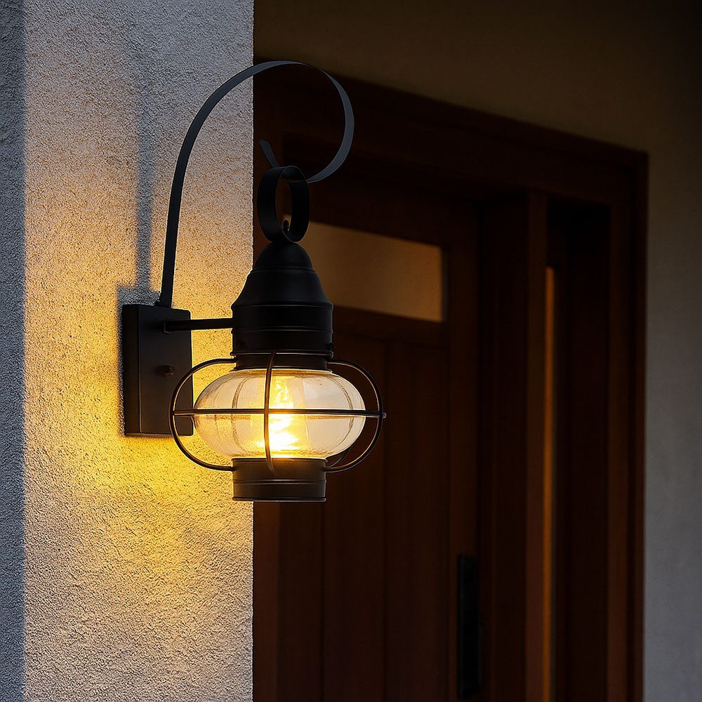 Elstead LIGHTING Wandleuchte, Leuchtmittel nicht inklusive, Wandlampe Hauswand Außenleuchte schwarz Laterne