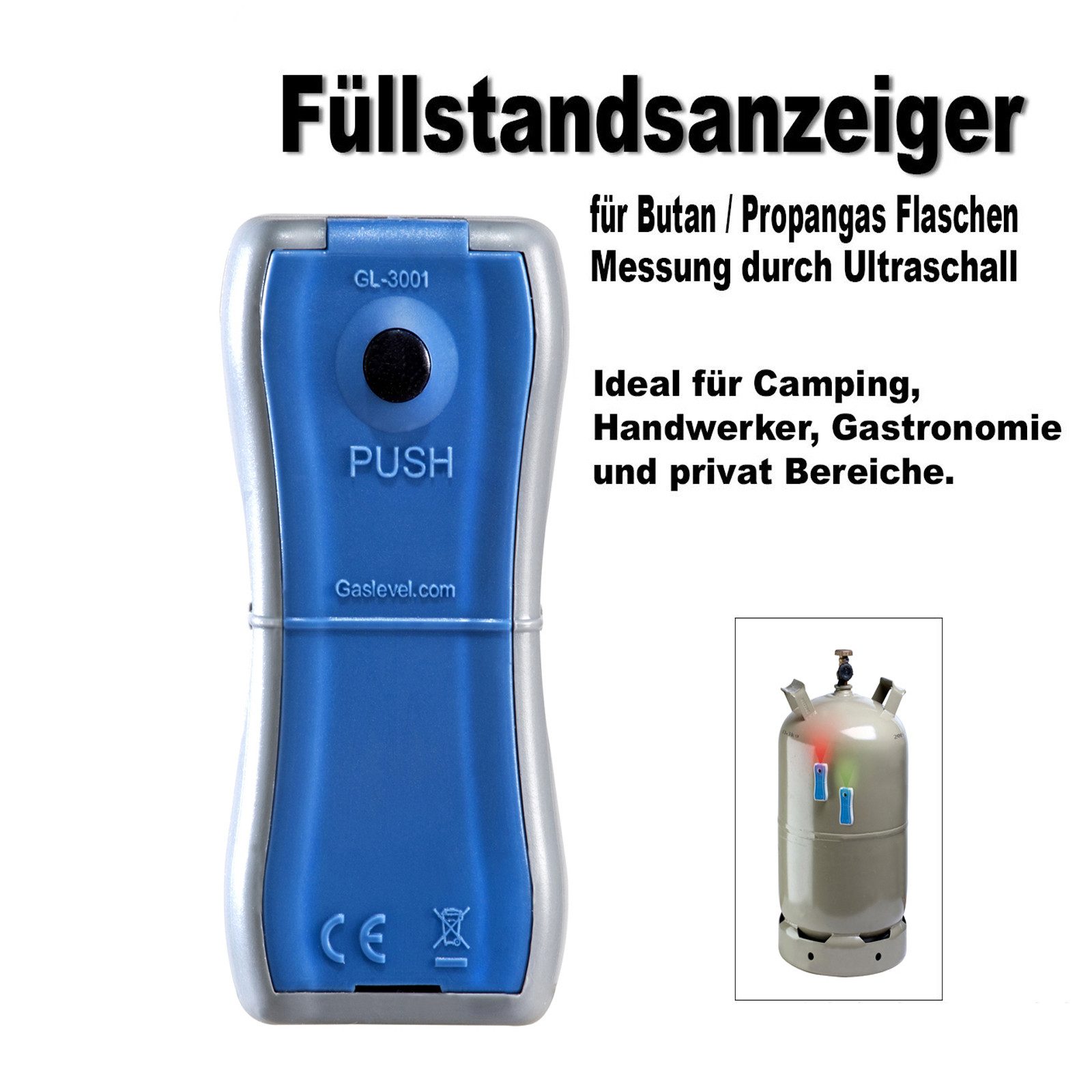 GASLOCK Gas Füllstandsanzeiger grau-blau für alle Stahlgasflaschen 2,5 - 33 kg, für alle Stahlgasflaschen 2,5 - 33 kg