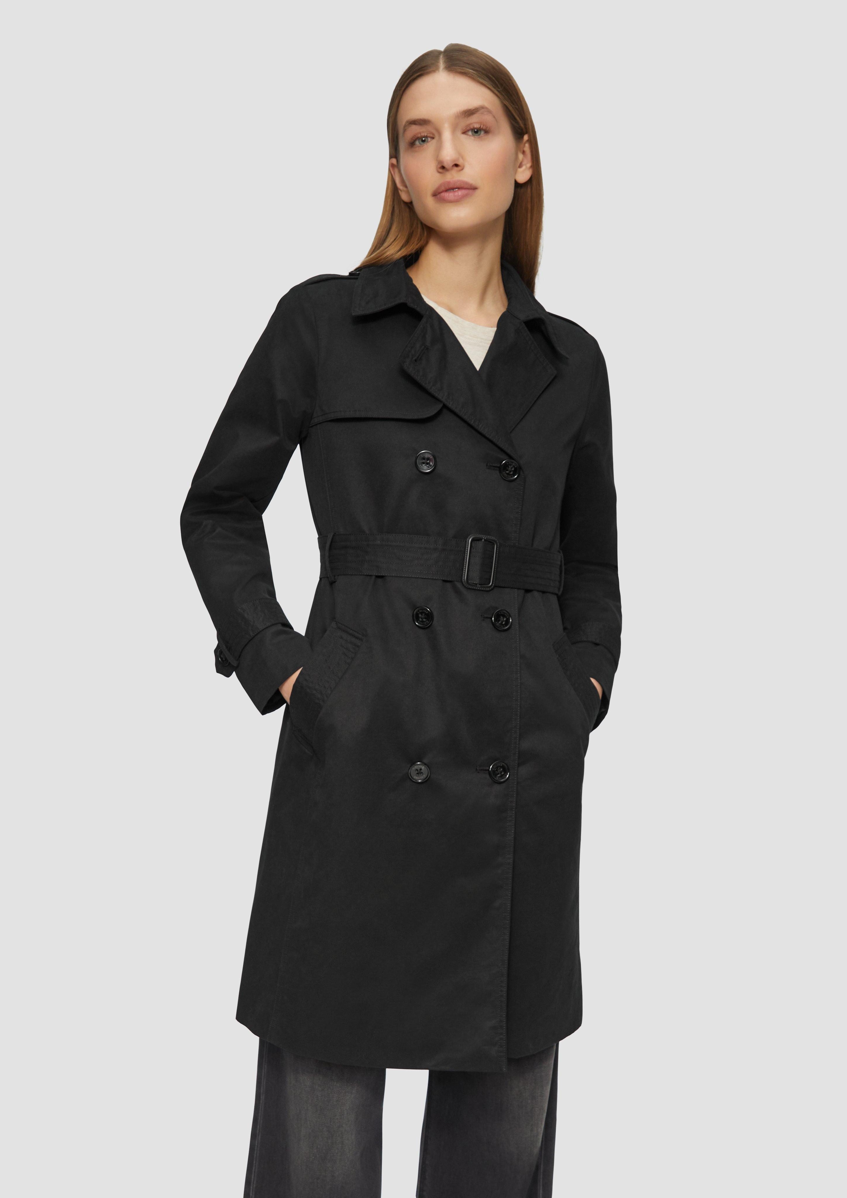 Funktionsmantel Trenchcoat mit Streifen-Futter