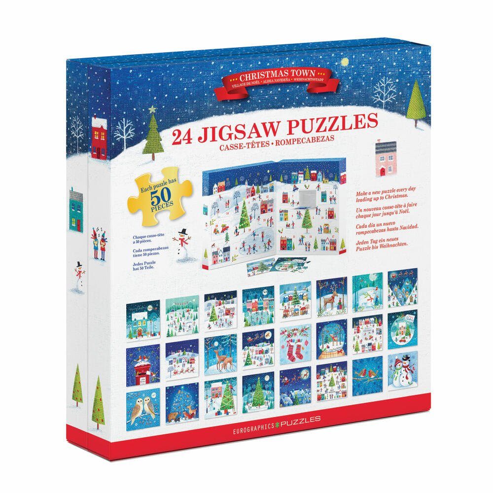 Town, Christmas 1200 EUROGRAPHICS Puzzle Puzzleteile Adventskalender