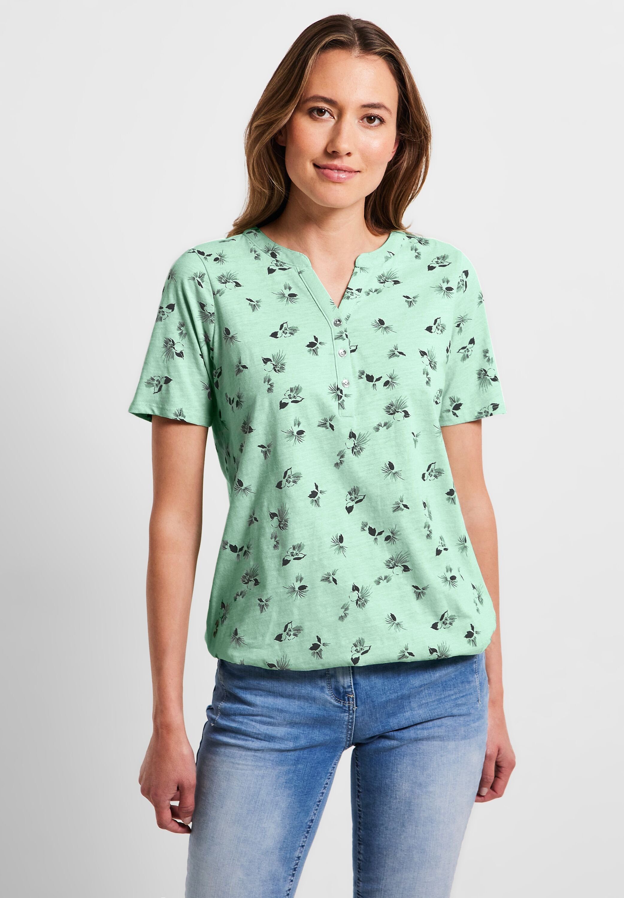 Cecil T-Shirt aus reiner Baumwolle fresh salvia green