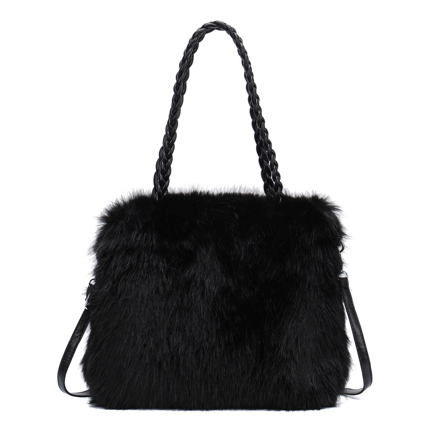 ITALYSHOP24 Schultertasche Damen PELZ TASCHE Shopper Tote Bag CrossOver Umh günstig online kaufen