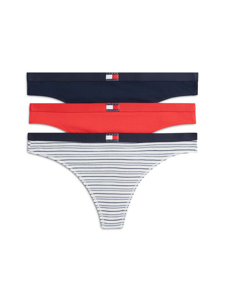 Tommy Hilfiger Underwear String 3 PACK THONG (EXT.SIZES) (3-St) basic, elastischer Bund, unifarben