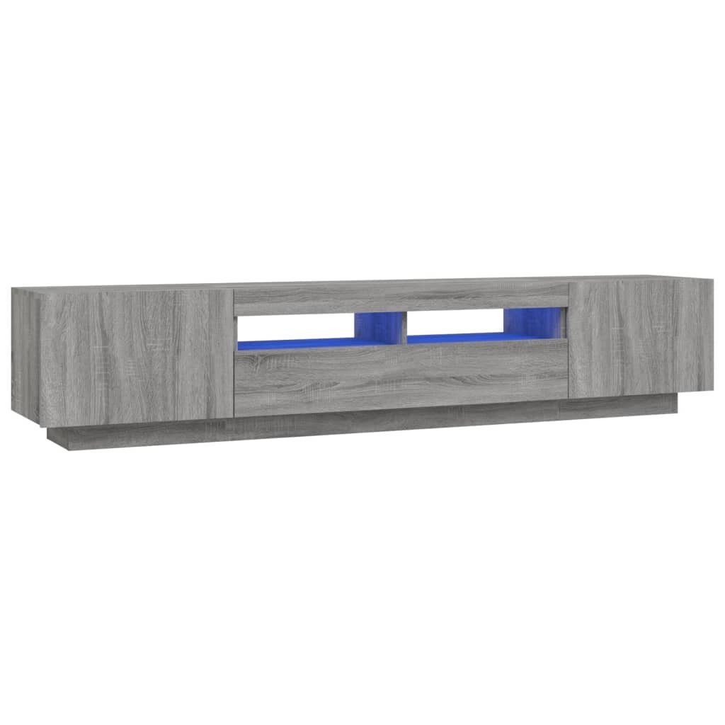 Grau 2-tlg. Sonoma (1-St) TV-Schrank vidaXL LED-Leuchten TV-Schrank-Set Holzwerkstoff