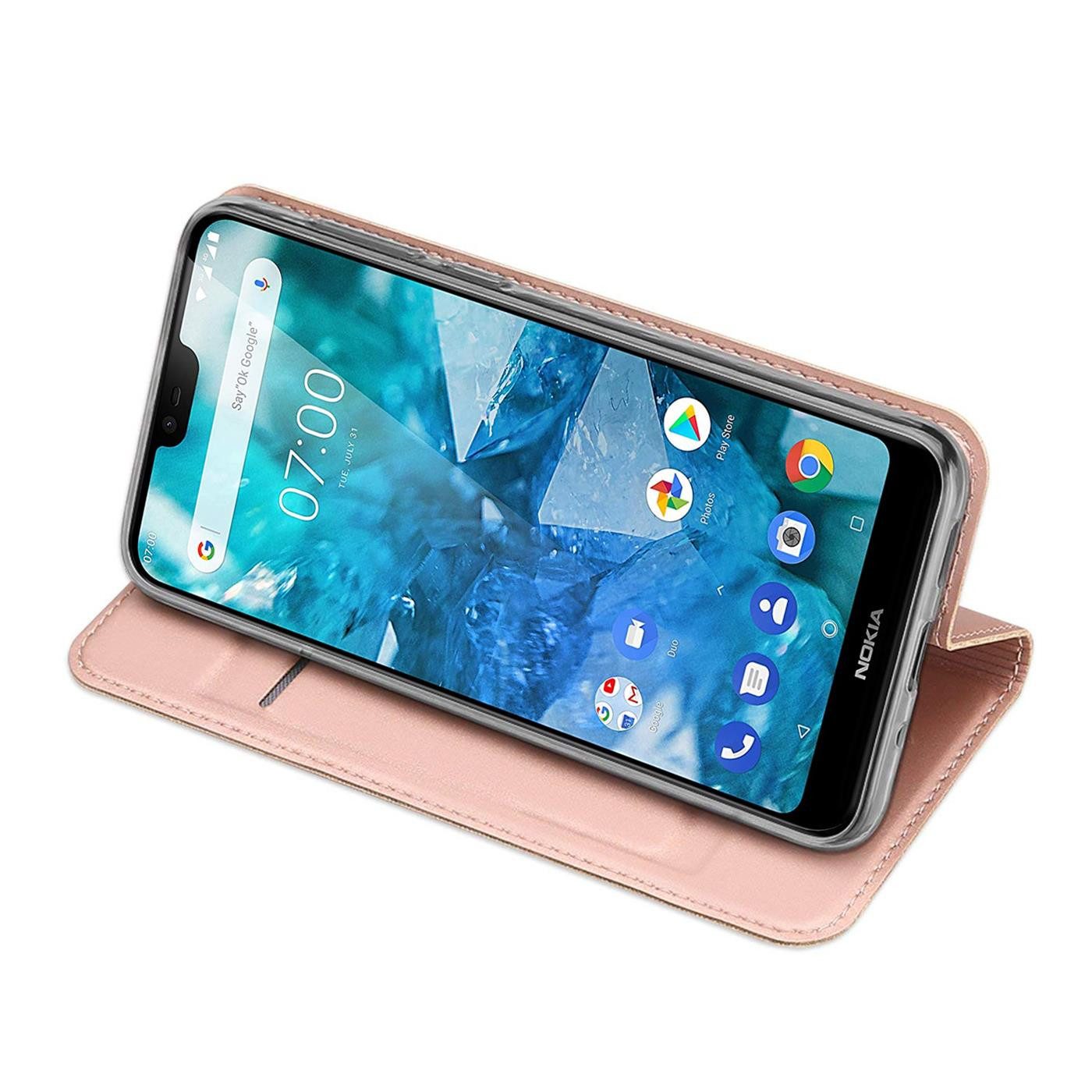CoolGadget Handyhülle Klapptasche Wallet Kartenfach für Nokia 8.1 6,18 Zoll, Ultra Slim Flip Case Hülle Klapphülle Cover Schutzhülle