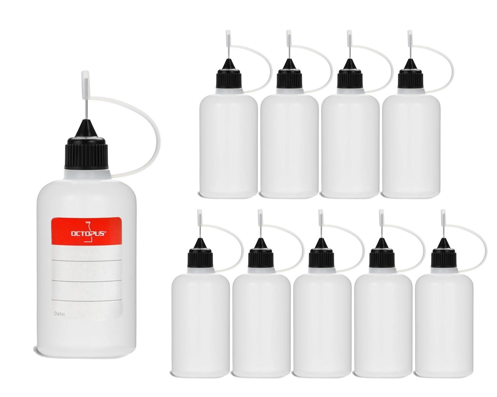 OCTOPUS Kanister 10 Plastikflaschen 50 ml aus LDPE, G14, Tropfverschluss mit Nadelkappe (10 St)
