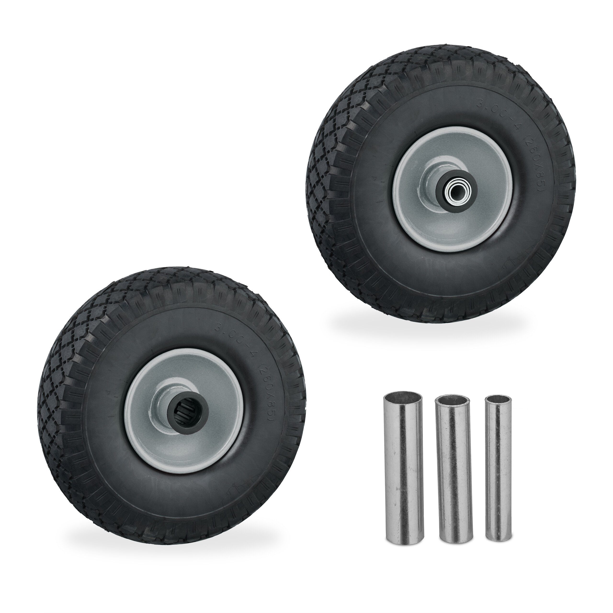 Sackkarren-Rad 2er Set Sackkarrenrad 3.00-4 Vollgummi
