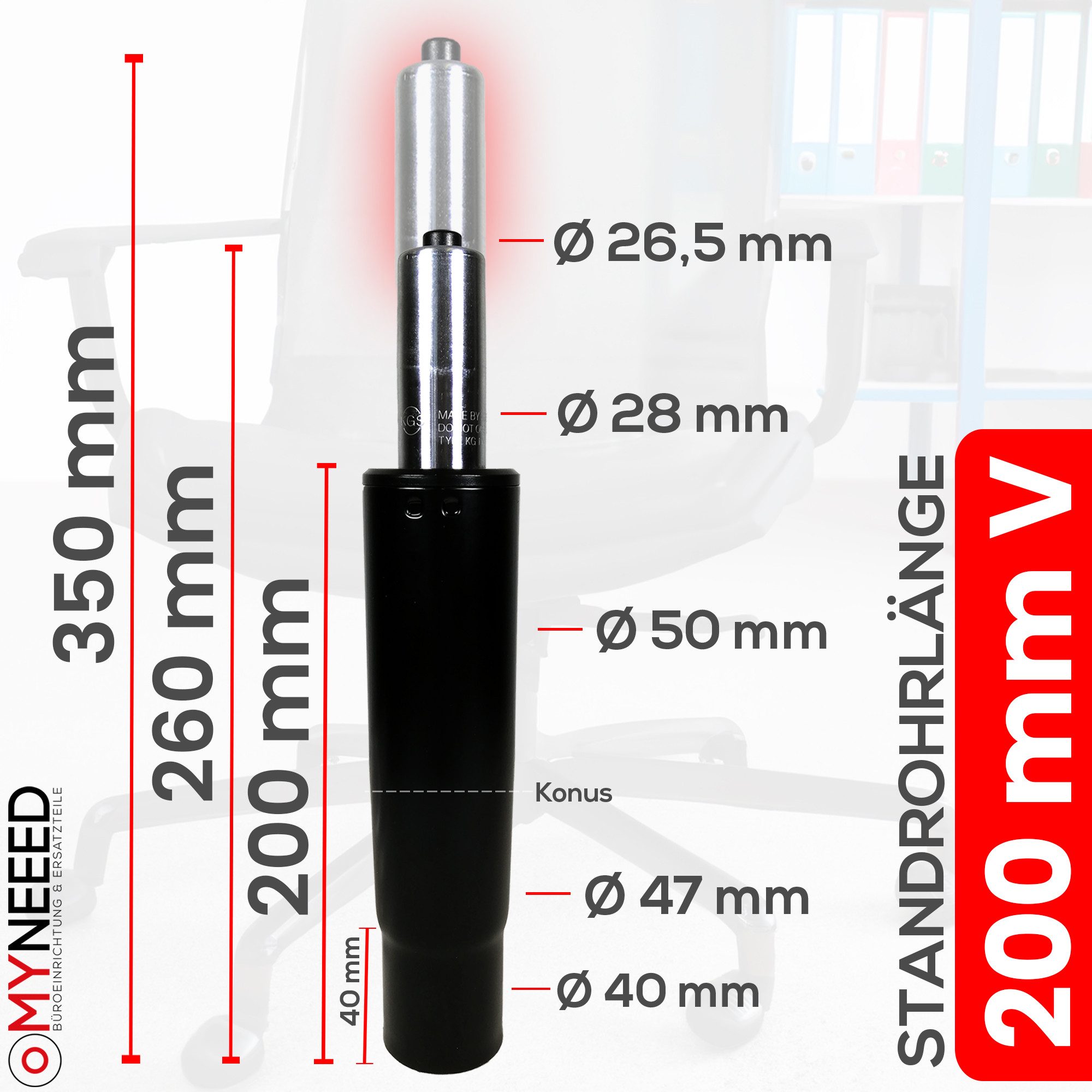 MYNEEED Bürostuhl Gasdruckfeder - Gasdruckdämpfer für Drehstuhl, Chefsessel günstig online kaufen