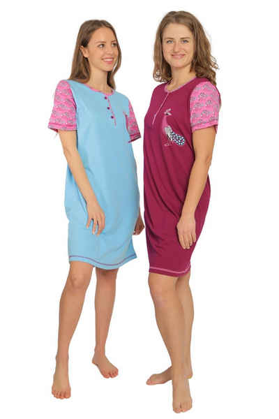 Consult-Tex Nachthemd »Damen Nachthemd, Sleepshirt, Bigshirt 2 Stück Packung DW120/121« (Spar Set, 2er-Pack) bequem zu tragen
