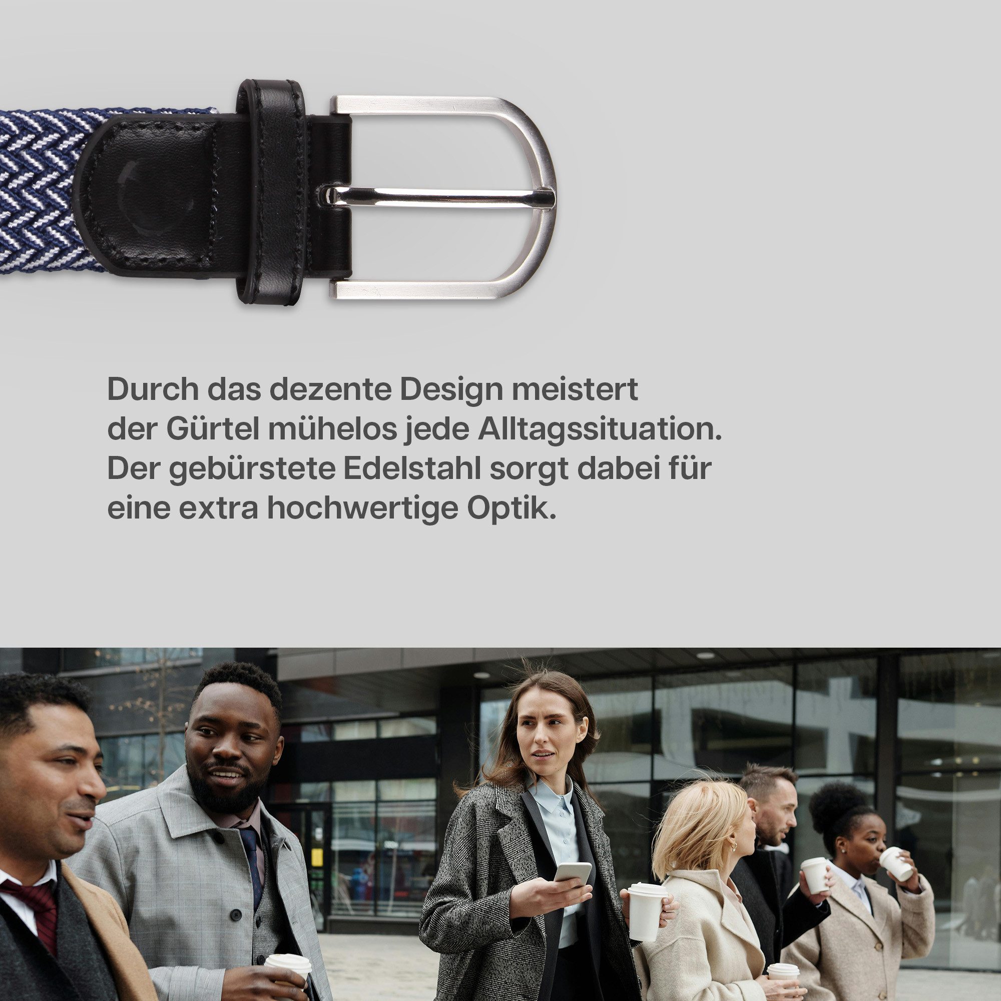 hemmy Fashion Stoffgürtel dehnbar elastisch (2-St) ohne Löcher, stufenlos, viele verschiedene Farben/Designs