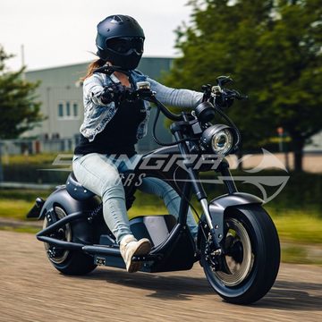 Star-Biker E-Motorroller E-Roller Stingray Harley Pro - E-Motorrad 50 km/h - E-Chopper - M1PS, 3500,00 W, 48 km/h, Harley Design