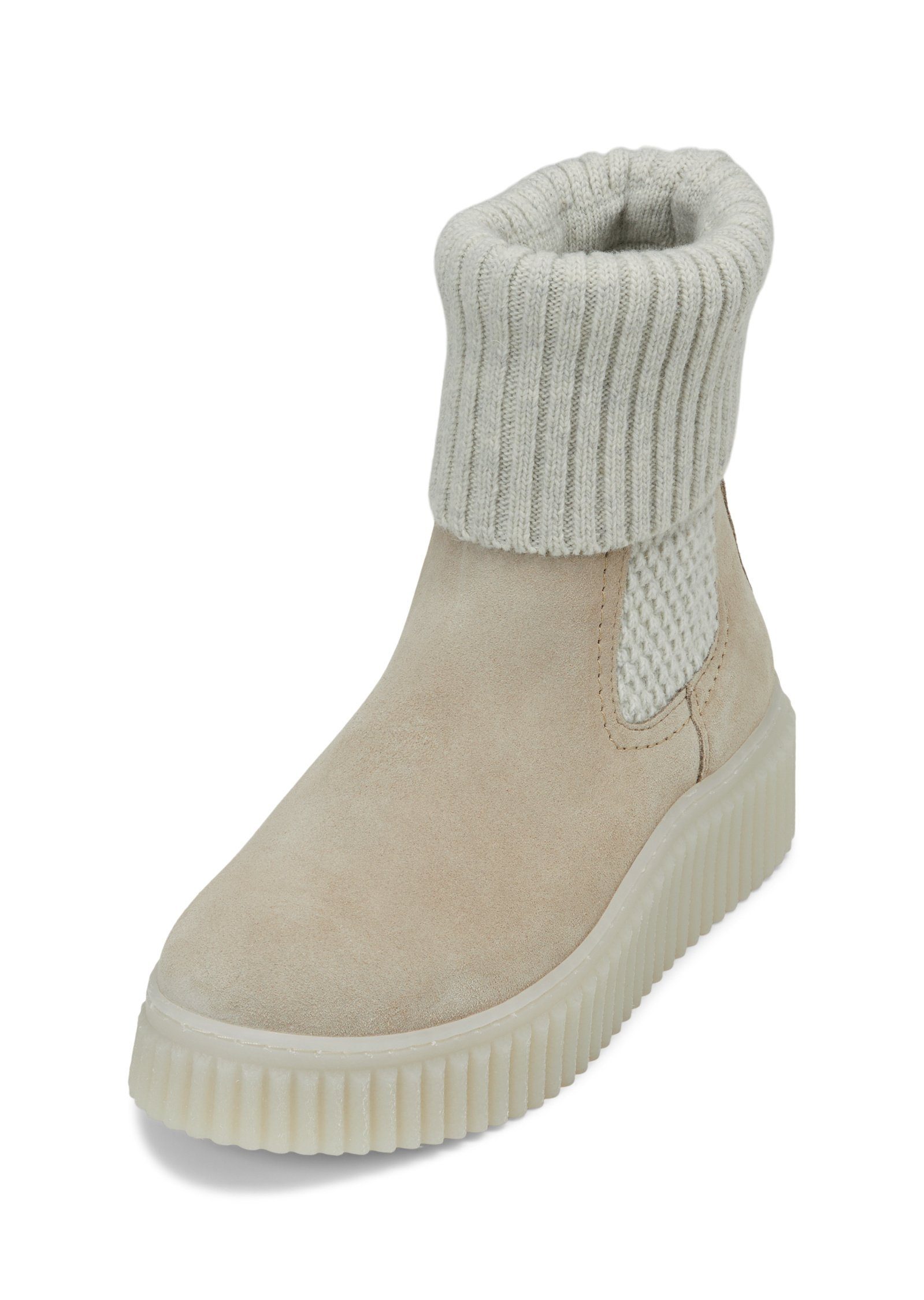 Marc O'Polo mit Strickumschlag Chelseaboots beige