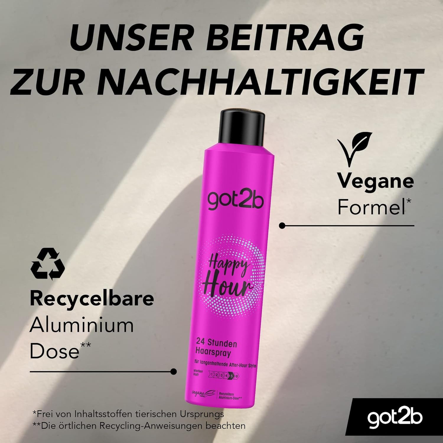 got2b Haarspray 300 ml Happy Hour 24 h, 1-tlg., Styling Spray, mit Schutz vor dem Austrocknen