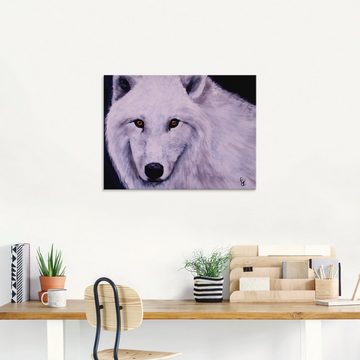 Artland Glasbild Weißer Wolf, Wildtiere (1 St), in verschiedenen Größen