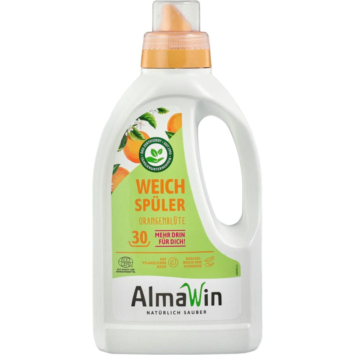 AlmaWin Weichspüler Orangenblüte vegan 0.75 Liter Weichspüler