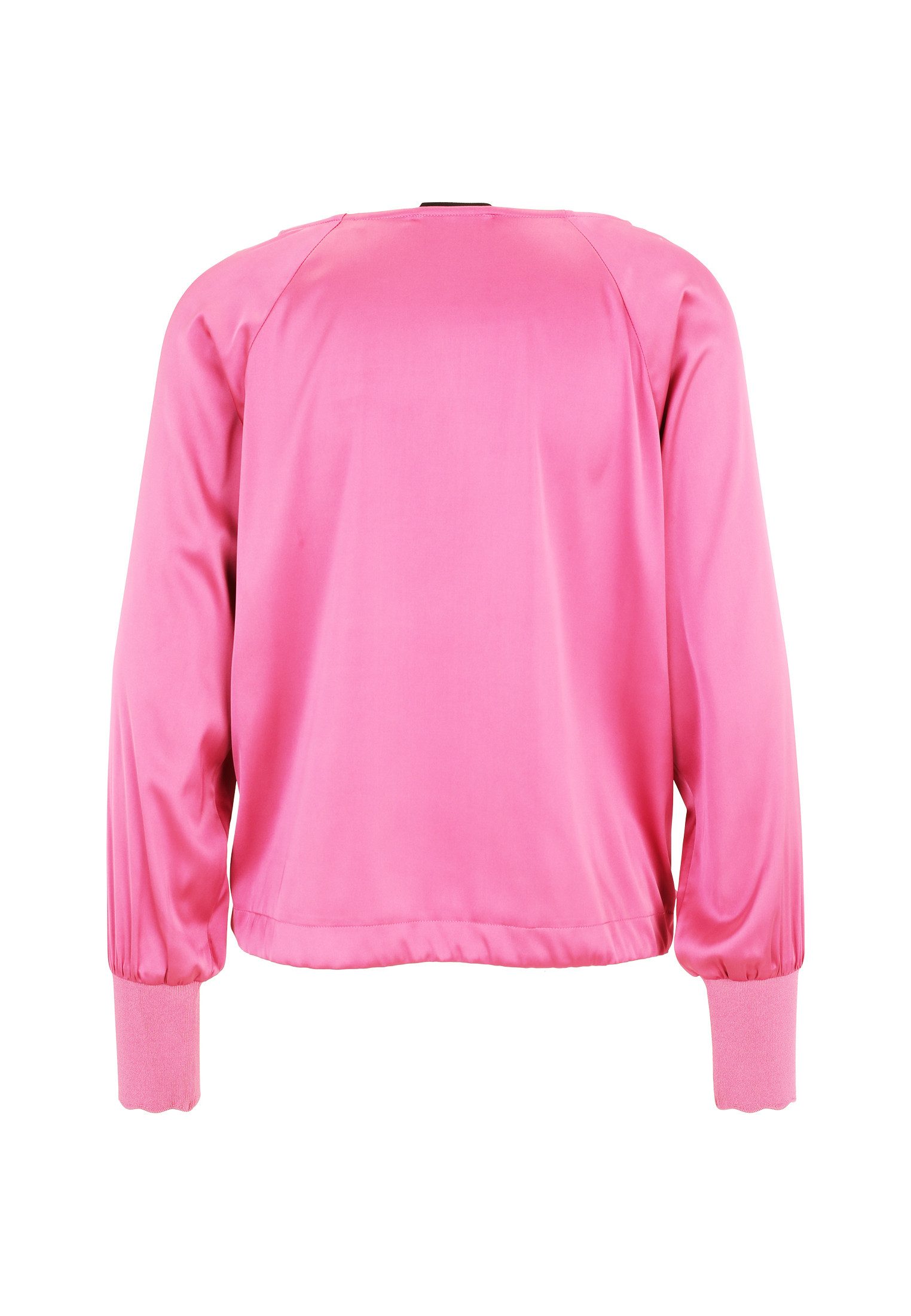 Zero Satinbluse Damen mit Strickbündchen