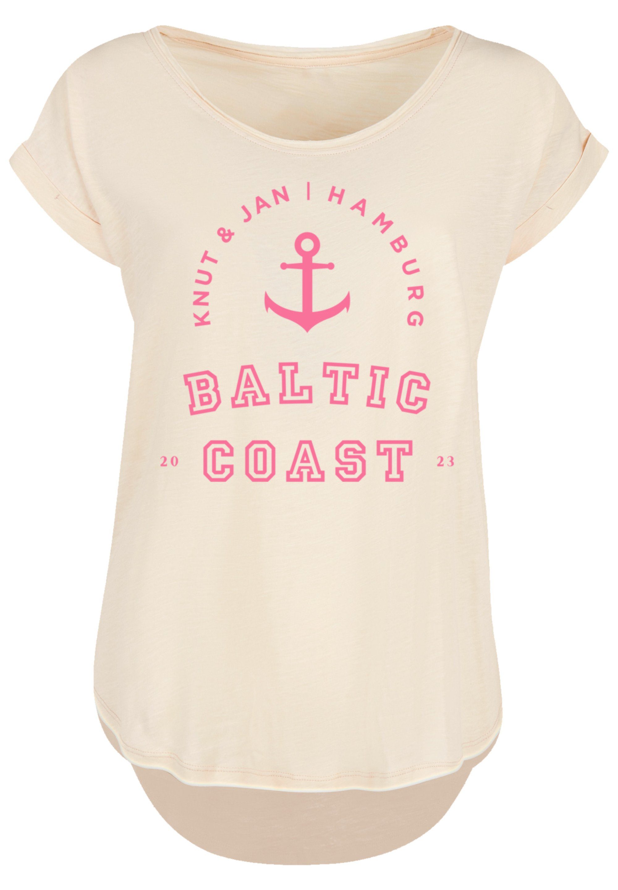 F4NT4STIC T-Shirt PLUS Coast Print Whitesand SIZE Baltic