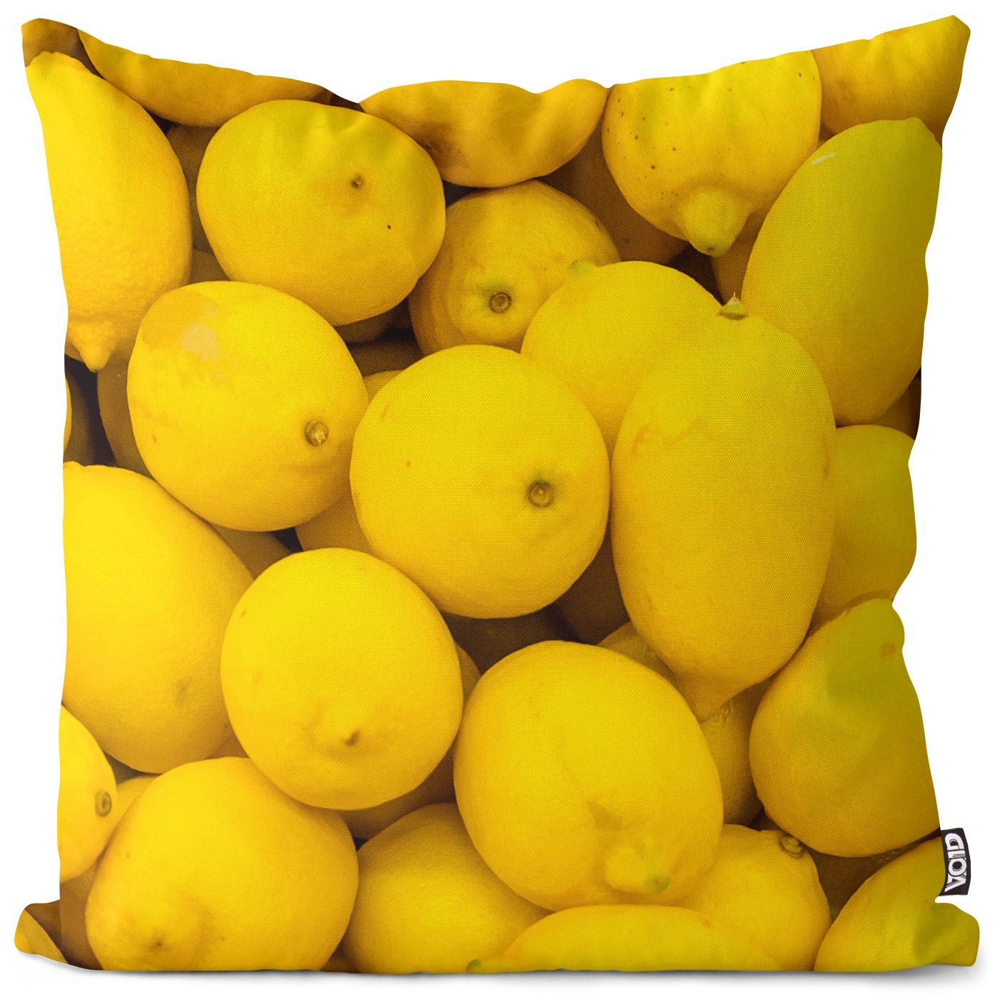 Kissenbezug, VOID (1 Stück), Küche Äpfel gesund Saft Sofa-Kissen Zitrone Pflanzen Limo Obst Baden tropisch Essen Kochen Limonade So Südfrüchte Vitamine Früchte Tropen Gelb