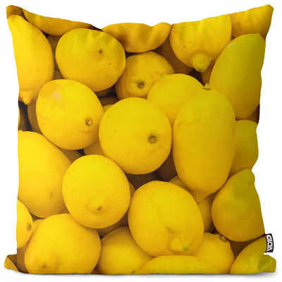 Kissenbezug, VOID (1 Stück), Sofa-Kissen Küche Gelb Zitrone Südfrüchte Saft Limo Limonade Obst Früchte Essen Vitamine Kochen Äpfel Pflanzen gesund tropisch Tropen Baden So