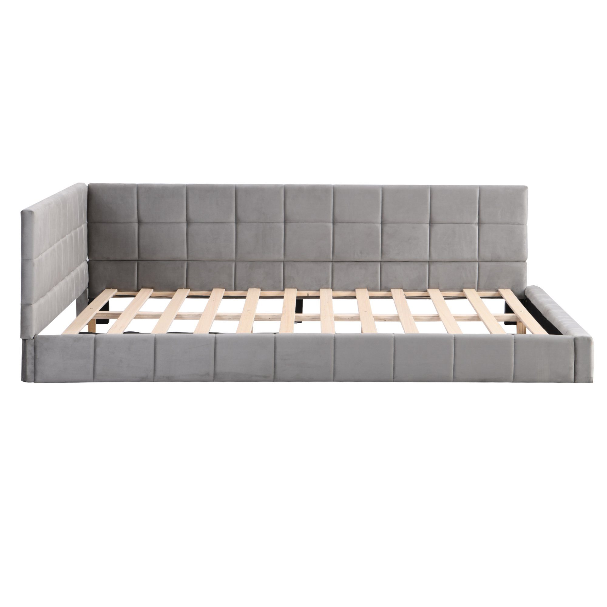 Polsterbett (Daybett), Tagesbett Schlafsofa 140x200cm mit Lattenrost, Samt