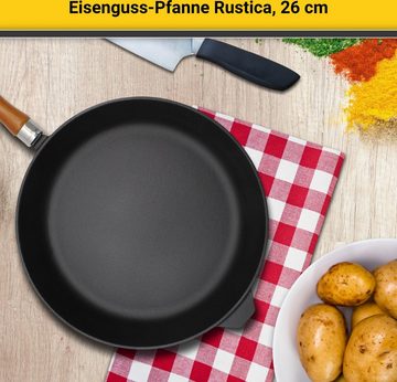 Krüger Bratpfanne Einsenguss Pfanne RUSTICA, Gusseisen (1-tlg), für Induktions-Kochfelder geeignet