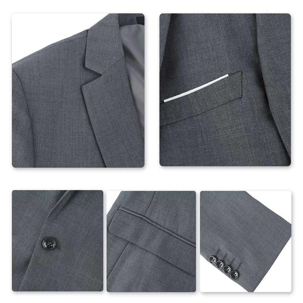 Allthemen Anzug (2 tlg) Herren Slim Fit Anzüge Modern Herrenanzug für Business – Bild 4 von 5
