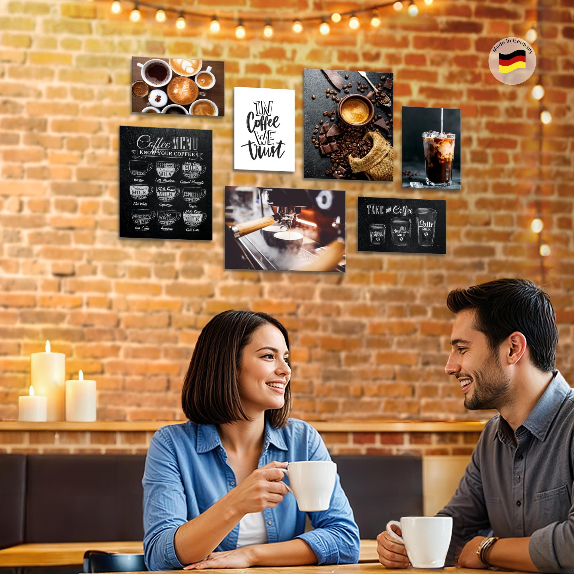 Novart Wandbild Wandbilder Küche Kaffee - AUFHÄNGFERTIG - Küchenbilder Obst 100x70 cm, Kaffe – Bild 4 von 5