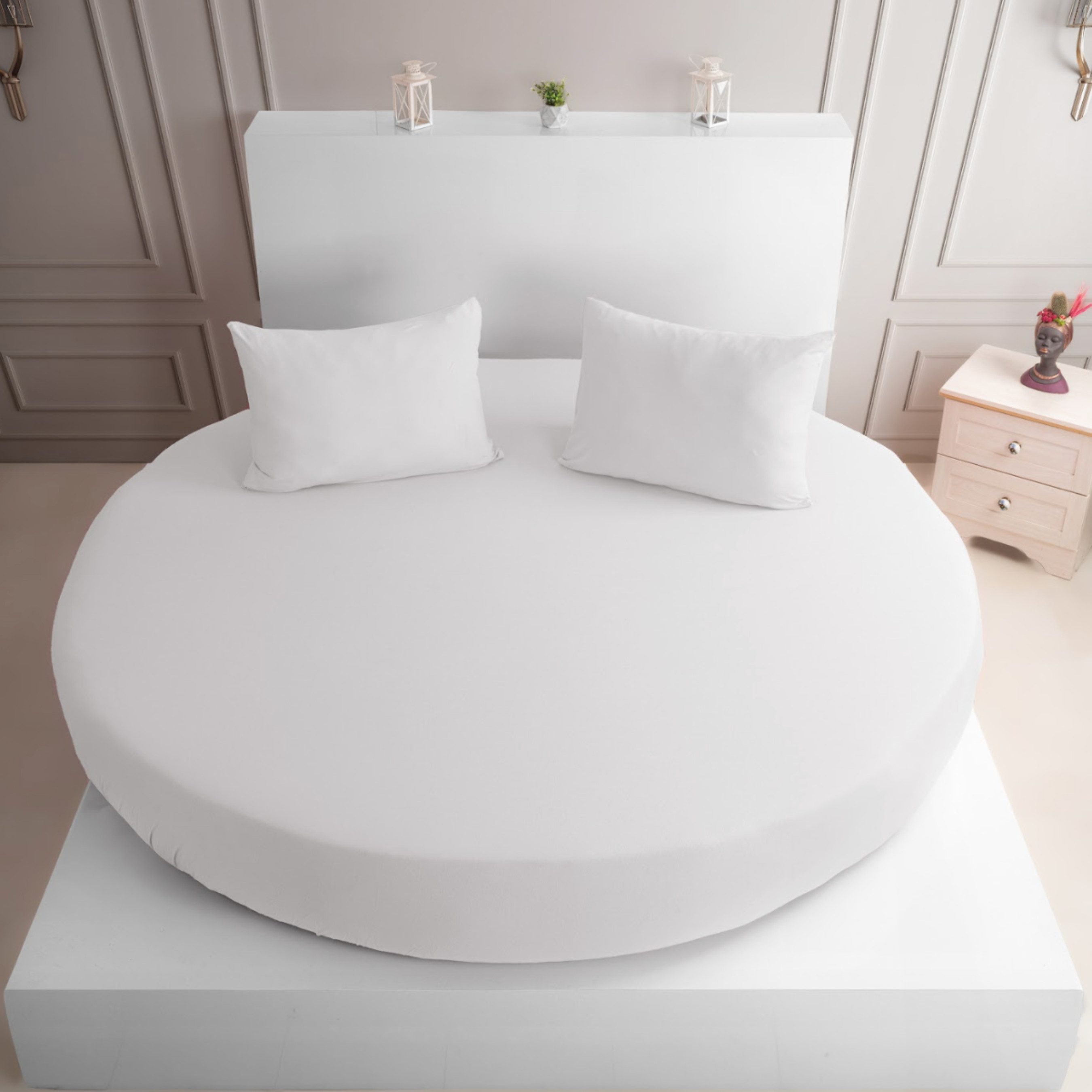 Strauss Home Spannbettlaken Premium RUND 220x220 bis 25cm 100% Baumwolle 15 günstig online kaufen