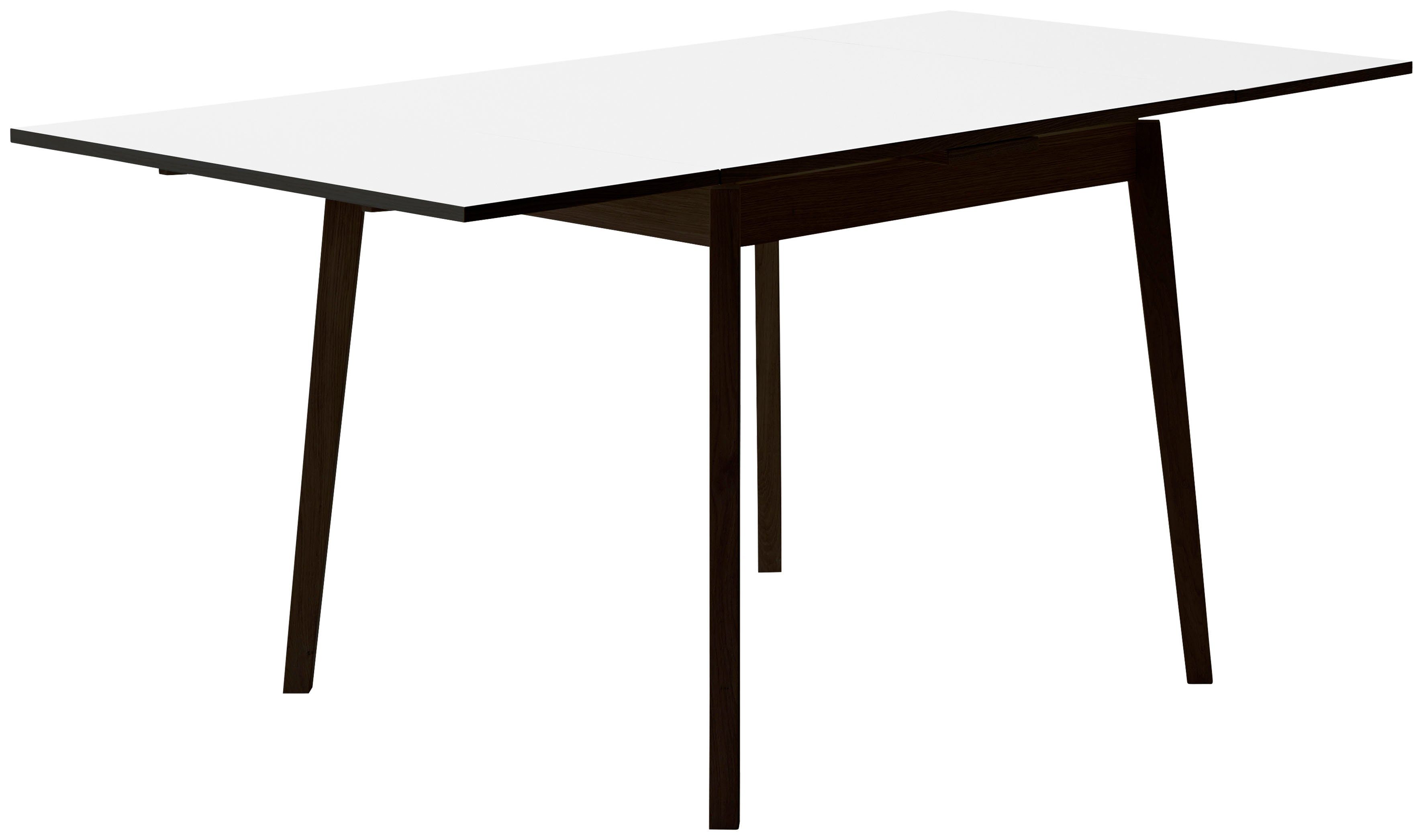 Hammel Furniture Basic aus Tischplatte Melamin, Massivholz Single, Schwarz/Weiß 90(164)x90 aus by Gestell Esstisch cm, Hammel