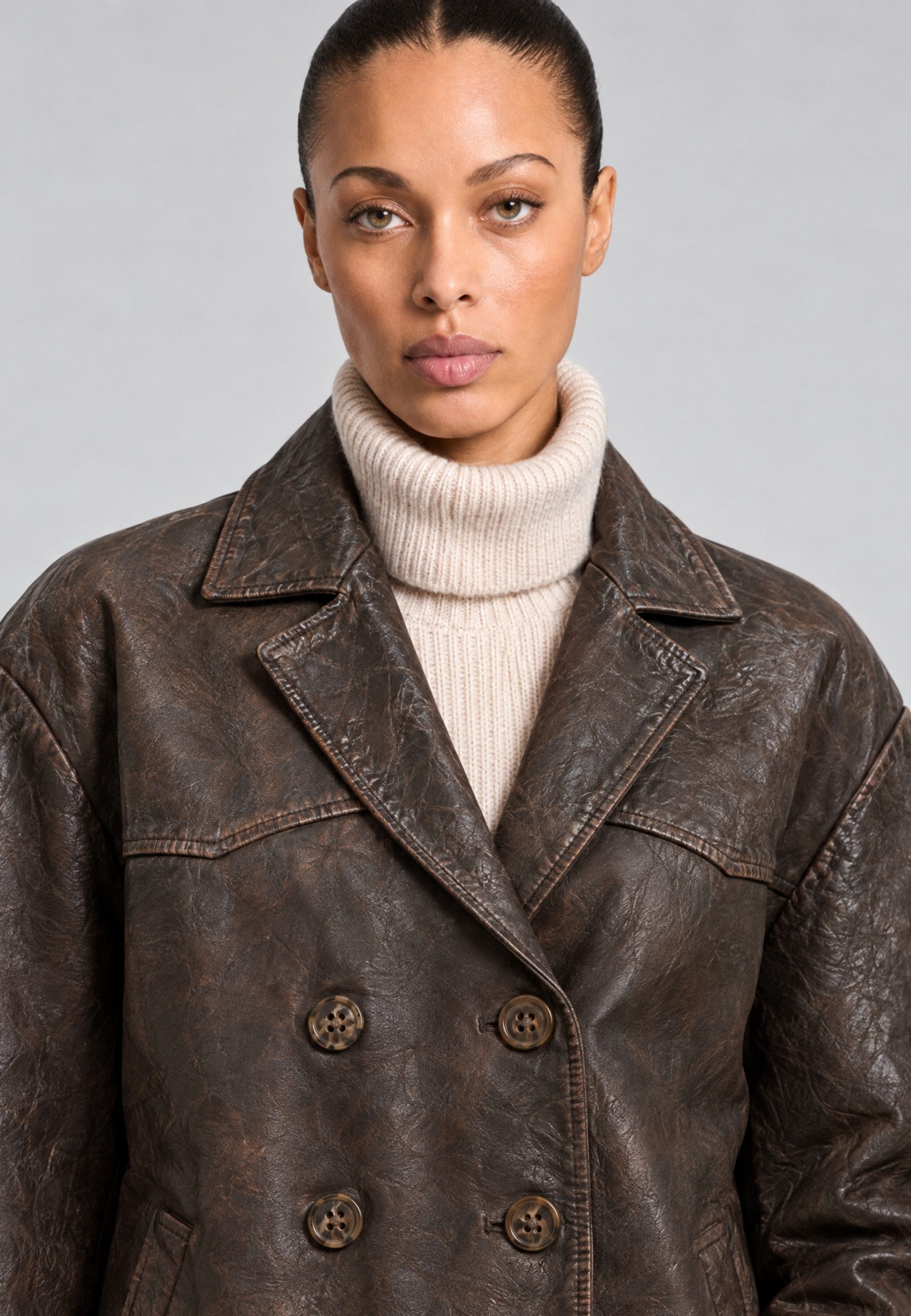 RICANO Lederjacke Oceane Lederjacke im Vintage-Look mit Reverskragen – Bild 4 von 5
