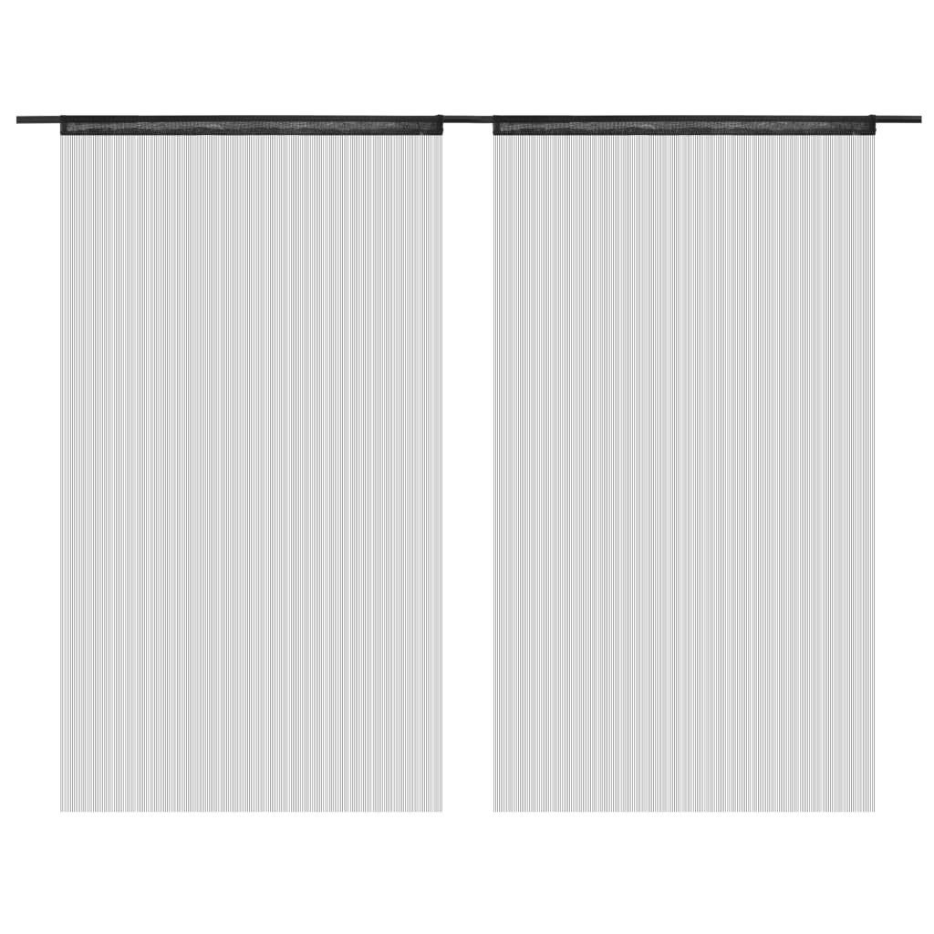 Vorhang Fadenvorhänge 2 Schwarz, x St) 250 Stk. (2 furnicato, 140 cm