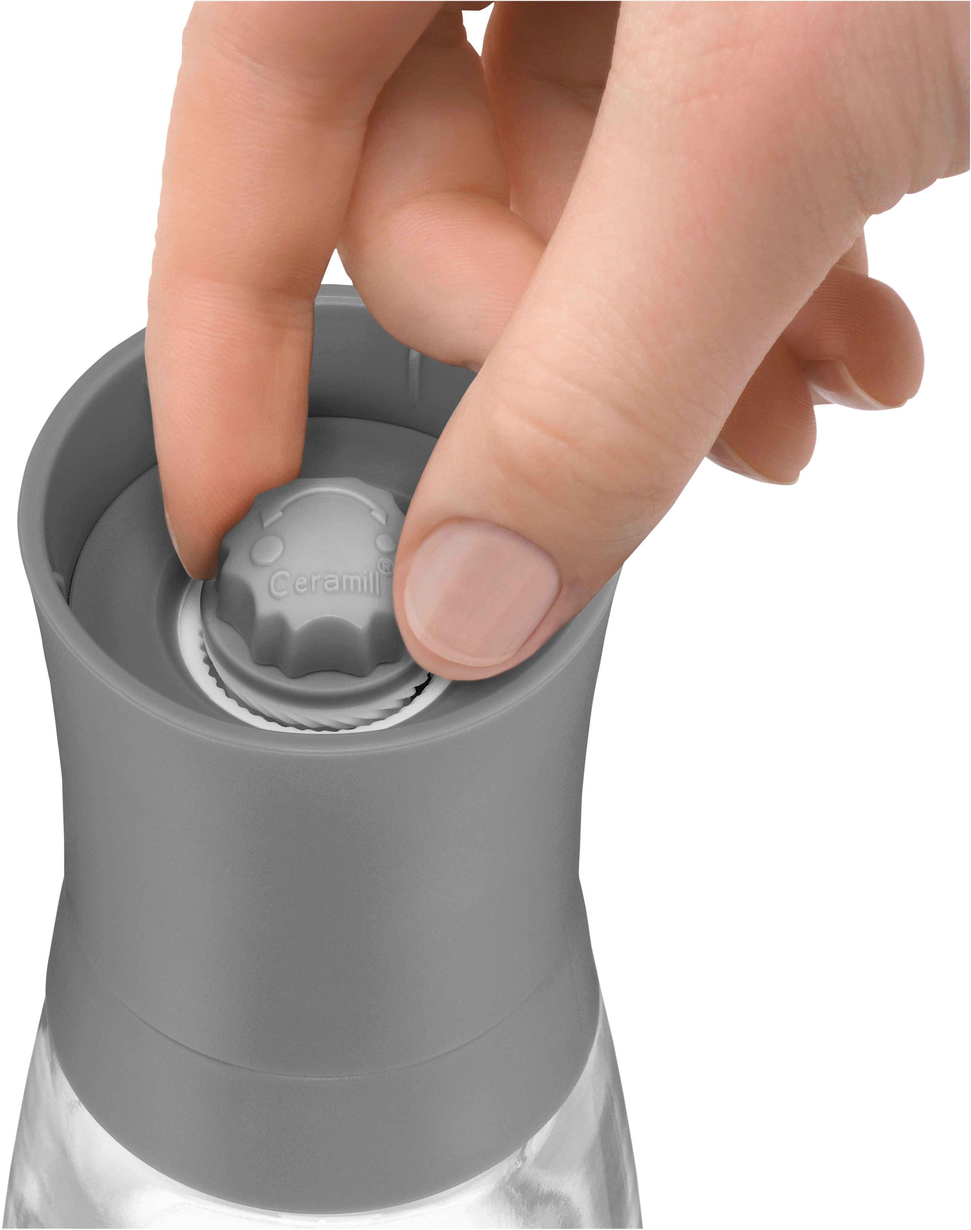 WMF Salz-/Pfeffermühle Trend manuell, (2 Stück), 2-tlg. Set, Keramik-Mahlwerk, aromadicht, Mahlstärken-Einstellung