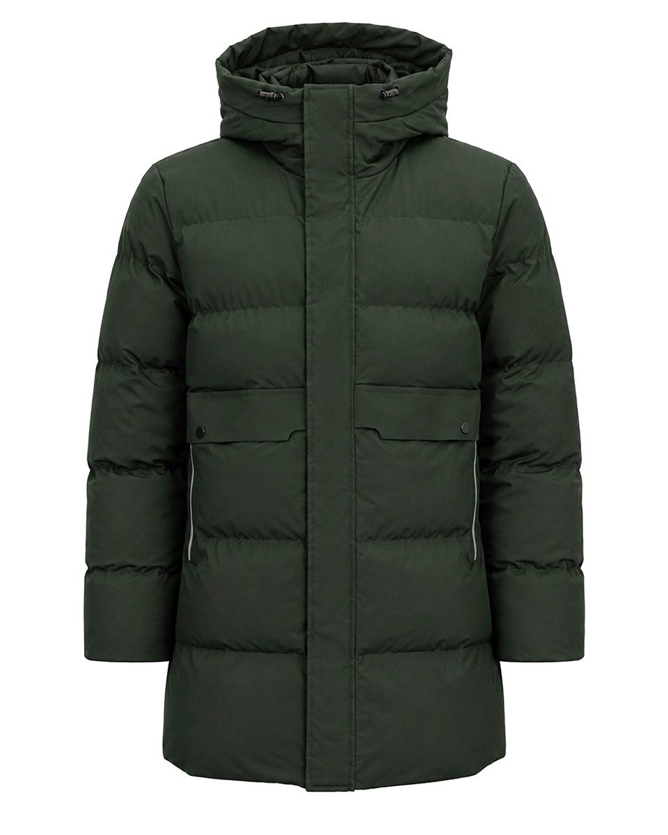 Allthemen Wintermantel Herren Wintermantel mittel lang mit Kapuze Windfest Steppjacke