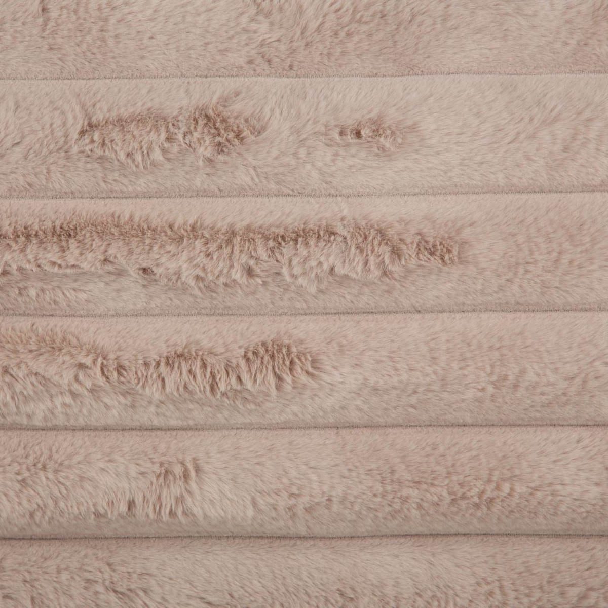 SCHÖNER LEBEN. Fellkissen Kuschelkissen XL Plüschfell ecru 50x80 cm mit Veloursrückseite