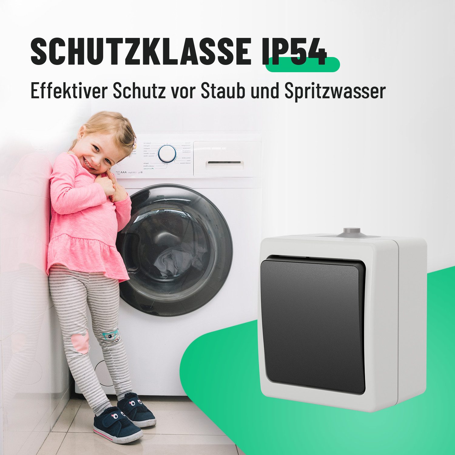 greate. Lichtschalter 10x Aufputz Wechselschalter für Feuchtraum, 1fach Aufputz Schalter 10A (10-St)