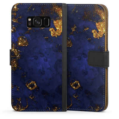 DeinDesign Handyhülle »Marmor Gold Utart Blue and Golden Marble Look«, Samsung Galaxy S8 Hülle Handy Flip Case Wallet Cover Handytasche Leder