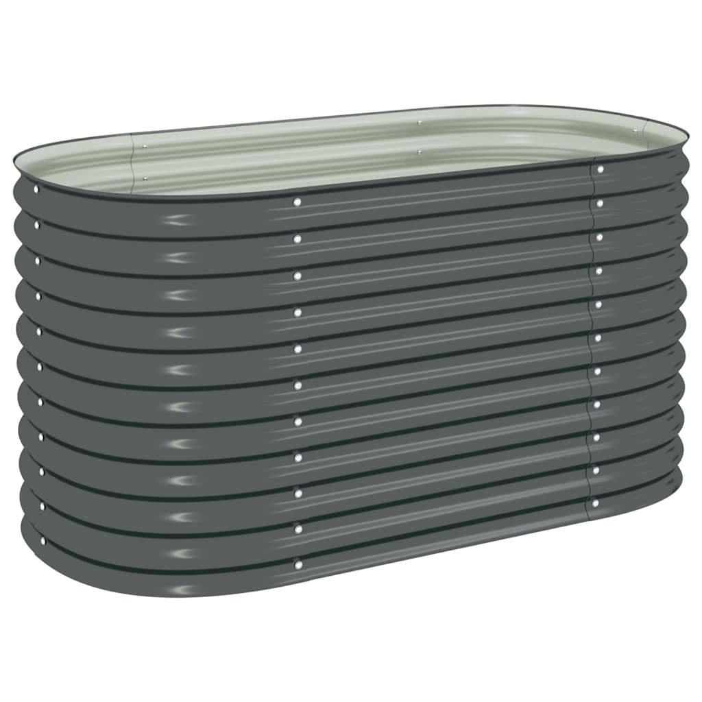 vidaXL Hochbeet Garten-Hochbeet 160x80x81 cm Verzinkter Stahl Grau (1 St)