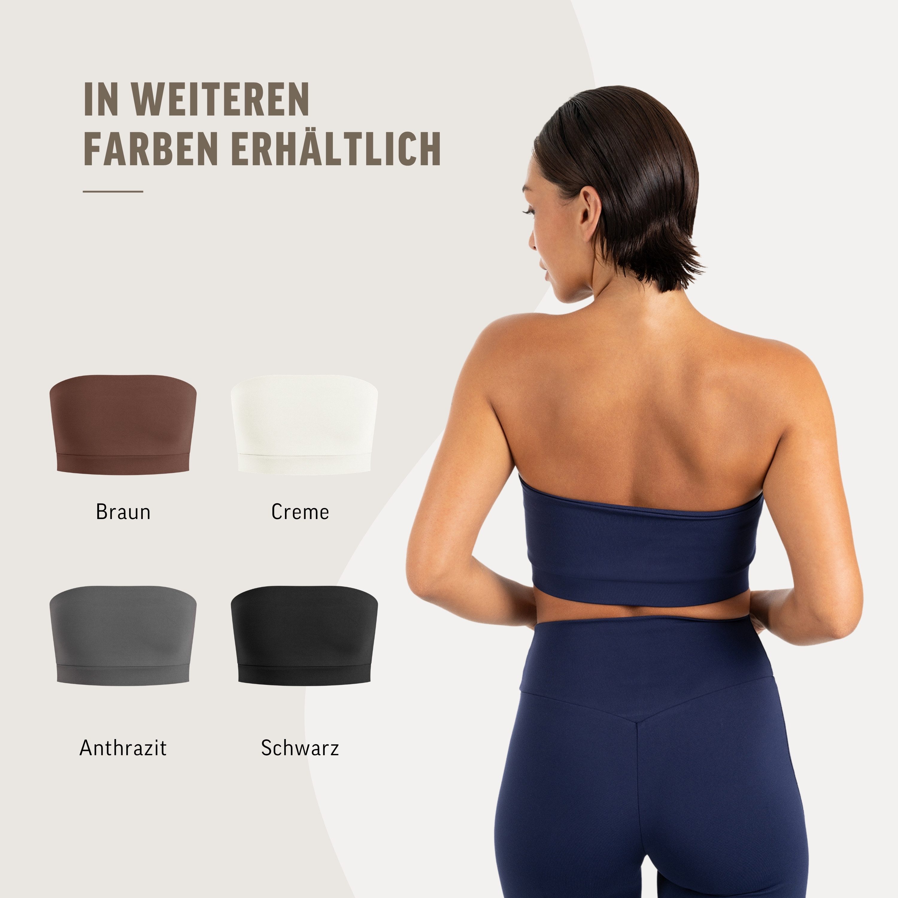 Smilodox Sport-BH Neola Gym BH Damen, Bustier, Slim Fit, Fitness BH, Yogatop Bandeau Style, Stretch Komfort, elastisch, Gym, schulterfrei – Bild 4 von 5
