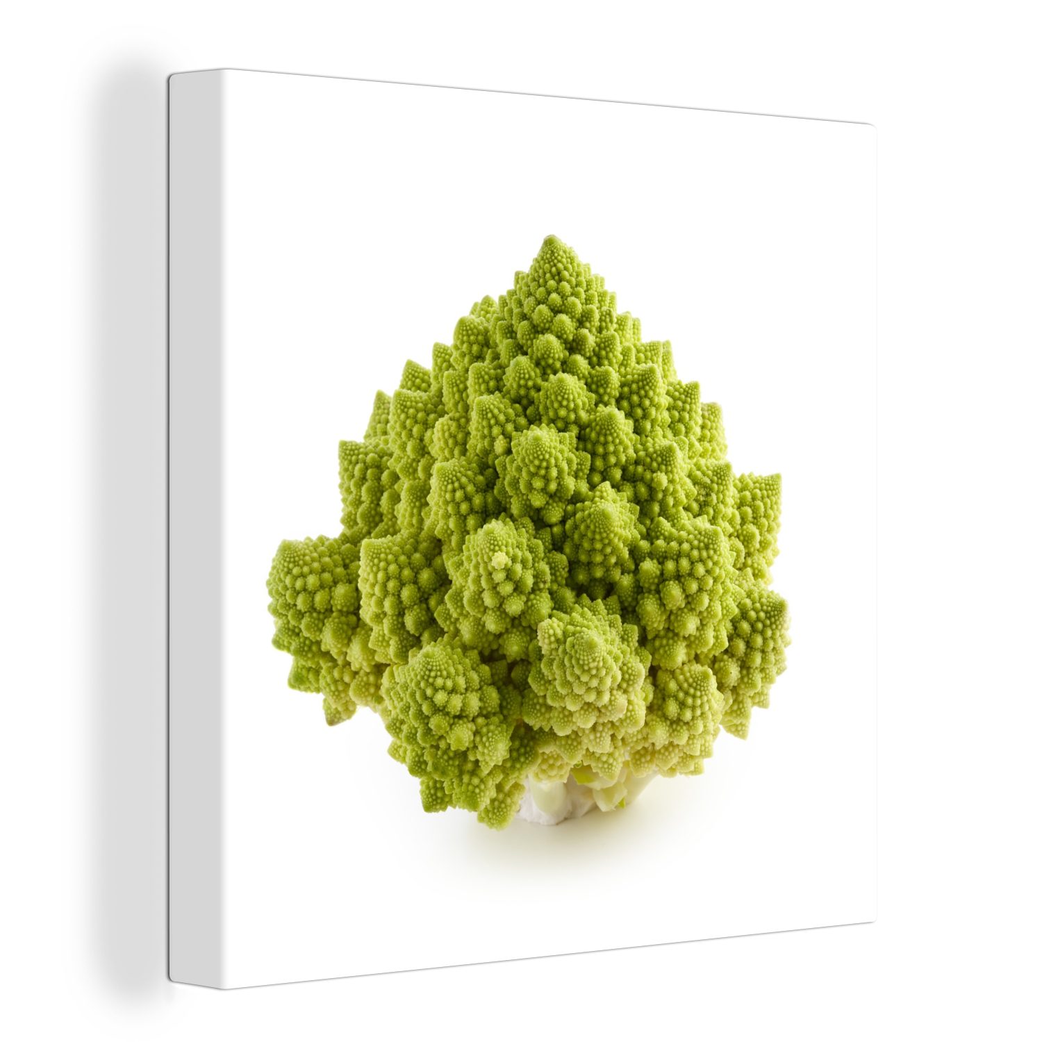 OneMillionCanvasses® Leinwandbild Romanesco vor weißem Hintergrund, (1 St), Leinwand Bilder für Wohnzimmer Schlafzimmer