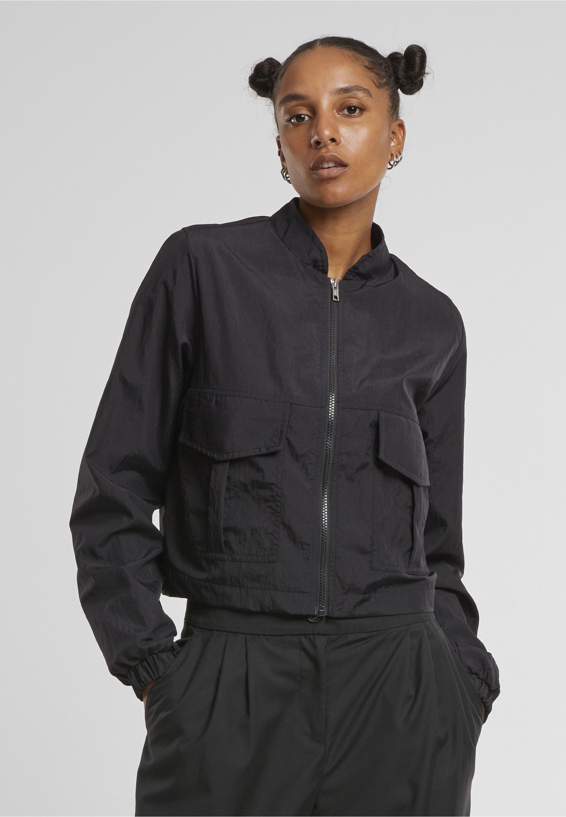 URBAN CLASSICS Windbreaker Urban Classics Ladies Short Crinkle Jacket (1-St)