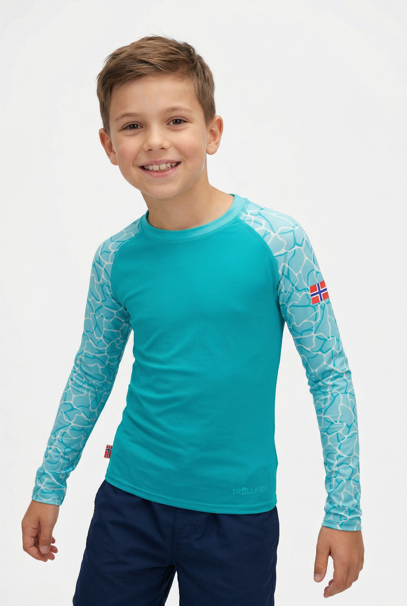 TROLLKIDS Longsleeve GIRLS HAUKLAND SHIRT körpernaher Schnitt, mit langen Ärmeln, mit Daumenlöchern