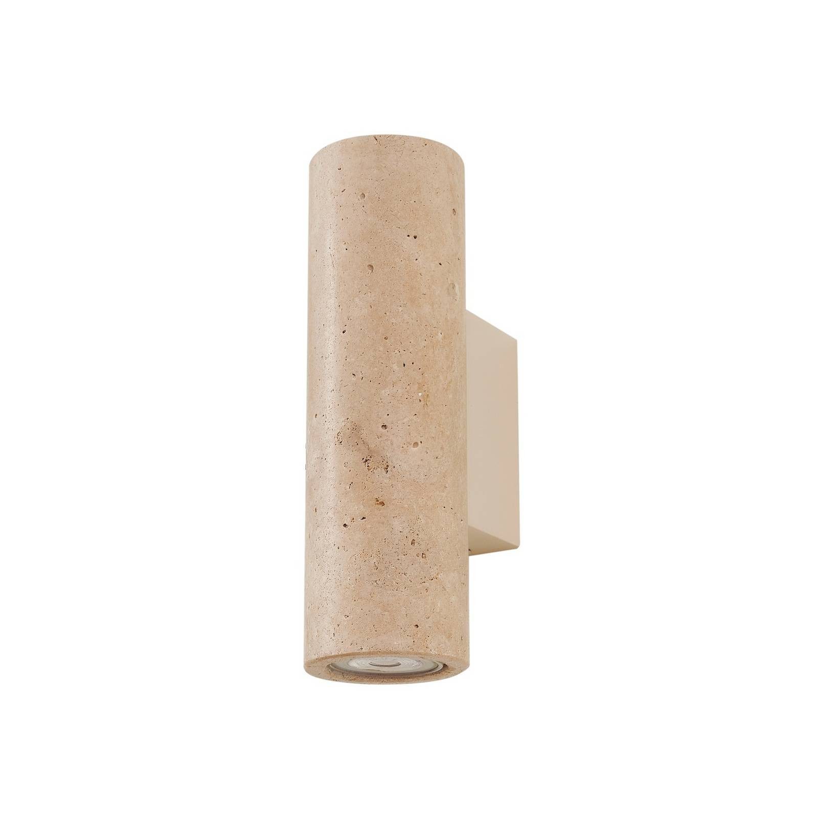 Lucande Wandleuchte Tavira, Stein Creme IP20, 2 x 10 W LED