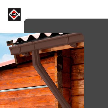 INEFA Dachrinne Ablaufstutzen kastenförmig, DN 50 / NW 68, aus Kunststoff, Einhängestutzen, Dachrinnenzubehör, Dachentwässerung