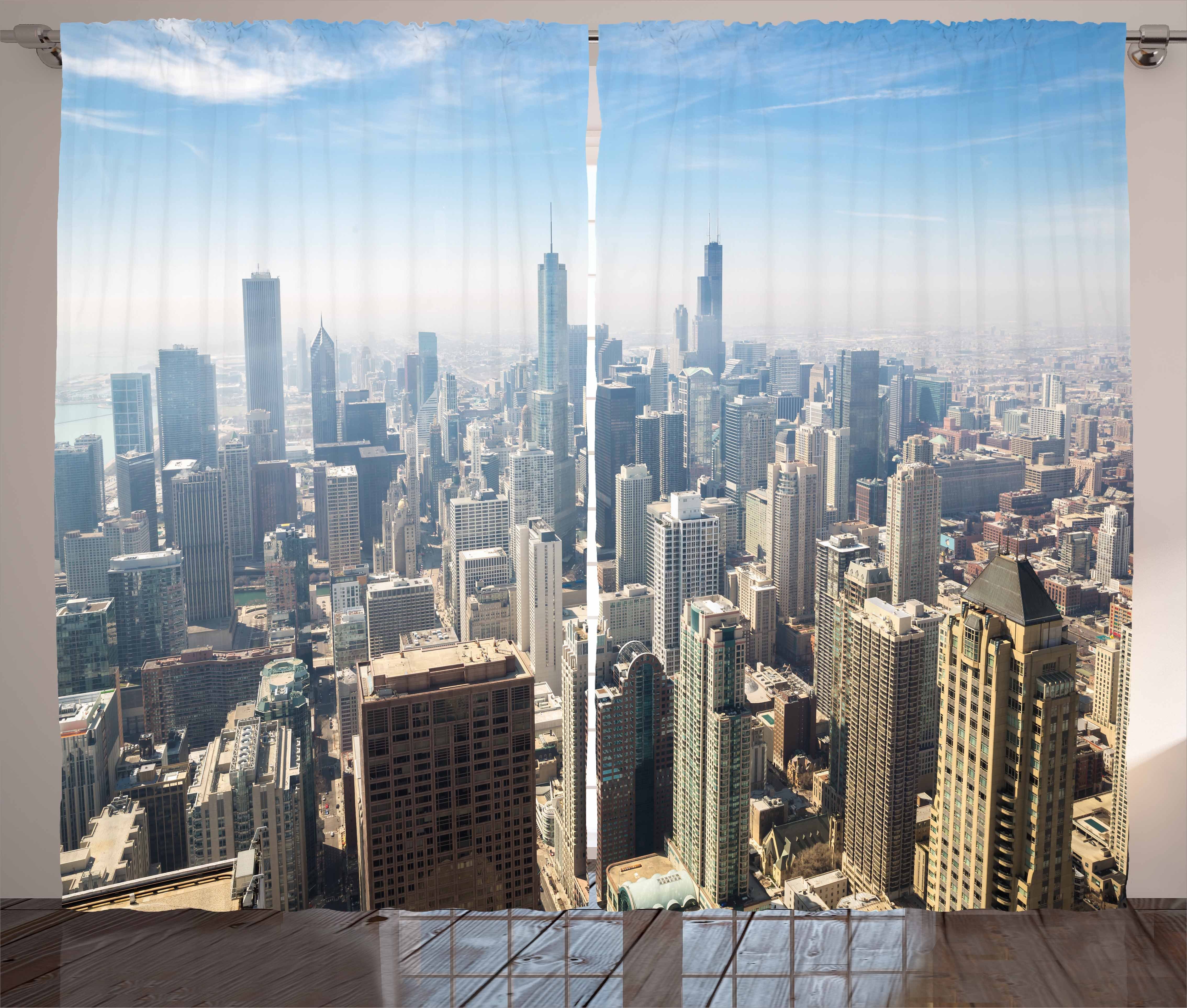 Chicago mit Gardine amerikanisch Haken, und Kräuselband Luftaufnahme Vorhang Abakuhaus, Schlaufen Schlafzimmer