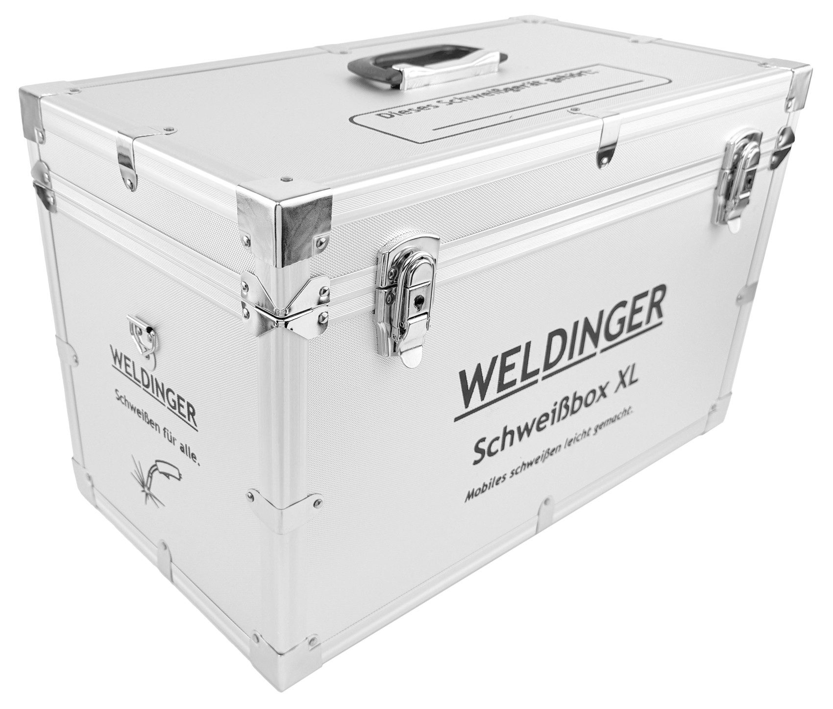 WELDINGER Werkzeugkoffer Schweißgerätekoffer Schweißbox XL Innenmaß 500x260x300 mm abschließbar